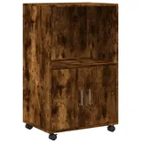 furnicato Beistellschrank Rollschrank Räuchereiche 55 x 40 x 91 cm mit Stauraum (1-St) braun