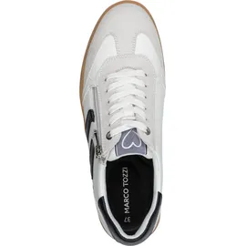 Marco Tozzi Damen Sneaker flach mit Schnürsenkeln Freizeit, Weiß 40 EU