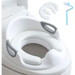Kinder Toilettensitz WC-Sitz für Junge und Mädchen Kindertoilettensitz für Kissengriff und Rückenlehne WC-Trainer für Runde und Ovale Toiletten