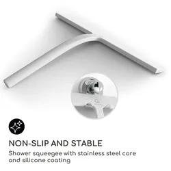 Blaze Duschabzieher 28 cm Silikonumhüllung Edelstahlkern modernes Design Weiß Edelstahl