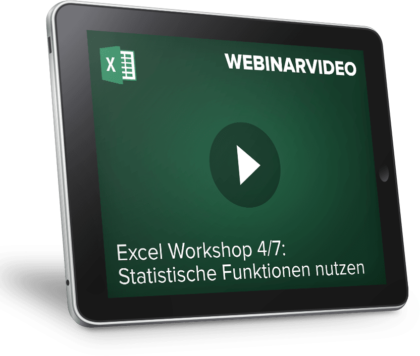 Webinarvideo: Excel-Workshop 4/7 - Statistische Funktionen nutzen
