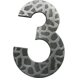 SCHÖSSWENDER Hausnummer Ziffer 3 Ziffernblatt Türnummer antik Schmiedeeisen schwarz verzinkt