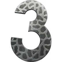 SCHÖSSWENDER Hausnummer Ziffer 3 Ziffernblatt Türnummer antik Schmiedeeisen schwarz verzinkt