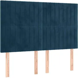 vidaXL Boxspringbett mit Matratze Dunkelblau 140x200 cm Samt