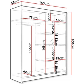 Mirjan24 Schwebetürenschrank Camino I 0 x 0 x 0 cm Beige