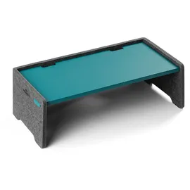 Durable Monitor Ständer Effect für Monitore und Laptops, höhenverstellbar, aus 60% recyceltem PET-Filz, Petrol/dunkelgrün, 508132