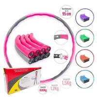 Sport-Knight® Hula-Hoop-Reifen Hula Hoop Reifen Premium, 850g-1,2Kg-1,5kg (mit oder ohne Trainingsbuch erhältlich) grau|rosa