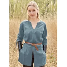 Battle Merchant Kostüm Frauen-Tunika Ylva, blaugrau, XL