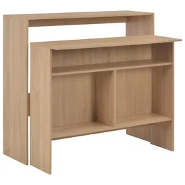 vidaXL Bartisch mit 2 Tischplatten 130 x 40 x 120 cm Eichenoptik