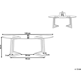 Beliani Couchtisch Fresno Glas Silber