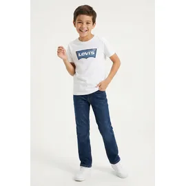 Levi's T-Shirt LEVI'S KIDS "LVN MY FIRST BATWING TEE", Jungen, Gr. 14 (164), weiß (hellweiß), Jersey, Obermaterial: 100% Baumwolle, bestickt, regular fit normal, Rundhals, gerader Abschluss, Shirts T-Shirt, mit Logo Stickerei
