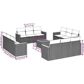 vidaXL Gartensofa-Set 13-tlg. schwarz