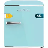 Cecotec Mini-Kühlschrank - Retro-Tischkühlschrank 45L Bolero CoolMarket TT Origin 45 Blue. 55 cm hoch und 44,7 cm breit, Energieeffizienzklasse E, Eisfach und verchromter Griff, Blau