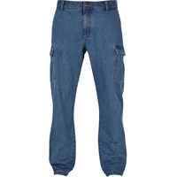 URBAN CLASSICS Straight Leg Cargo Jeans Light Blue Washed