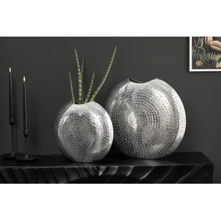 riess-ambiente Tischvase ORIENTAL 44cm silber (Set, 2 St), Deko · Blumen · Hammerschlag Design · Metall silberfarben
