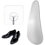 BCHKO Edelstahl-Schuhlöffel mit Haken, ergonomisch, geeignet für Männer, Frauen, Kinder und ältere Menschen