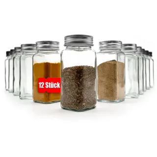 BigDean Gewürzglas eckig 100 ml 12 St.