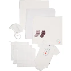 Erstausstattungspaket LILIPUT "Love", Baby, Gr. 62/68, weiß, 100% Baumwolle, casual, KOB Set-Artikel, mit 10 Teilen
