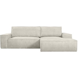 vente-unique Ecksofa mit Schlaffunktion Kord Beige