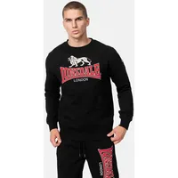Lonsdale Herren Rundhals Sweatshirt normale Passform LAWINS SCHWARZ|ROT 3XL