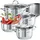 Tectake tectake® Kochtopfset, Silber, Metall, Kochen, Töpfe, Topfsets
