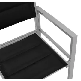 DEGAMO Garnitur TIRANA 5-teilig, Alu + Kunstgewebe schwarz