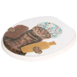 Sanilo WC Sitz mit Absenkautomatik Shower Cat, Hochwertiger und Stabiler Toilettendeckel aus Holz