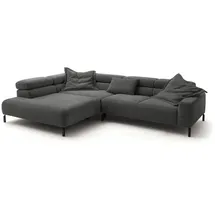 KAWOLA Sofa DELIA Ecksofa Cord grau Recamiere links - Grau