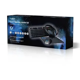 Nedis Gaming Combo Kit Tastatur, Maus und Mauspad - Schwarz (GCK51110BKUS)