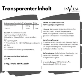 Exvital R-Alpha-Liponsäure Kapseln 300 mg 180 St.
