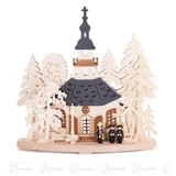 RATAGS Schwibbogen Seiffener Kirchgang in Seiffen farbige Dächer 42x30 cm