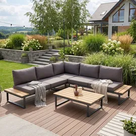 beautysofa MADISON Loungeset dunkelgrau