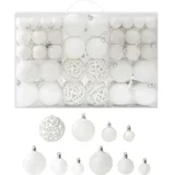 vidaXL 100-tlg. Weihnachtskugel-Set Weiß