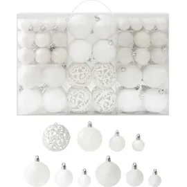 vidaXL 100-tlg. Weihnachtskugel-Set Weiß