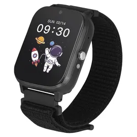 Garett Kids Tech 4G BT 39 mm Kunststoffgehäuse Schwarz Klettverschluss Schwarz S
