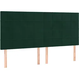 vidaXL Boxspringbett 180 x 200 cm Dunkelgrün