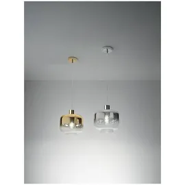 Fabas Luce Cathy 1-flg. 60W Durchmesser 30 cm Metall und geblasenes Glas gold