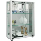 VCM Glasvitrine Sintalo mit Spiegel weiß