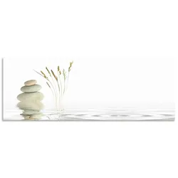 Küchenrückwand ARTLAND "Zen Friede", weiß, B:140cm H:50cm, Aluminium, Spritzschutzwände, Alu Spritzschutz mit Klebeband, einfache Montage