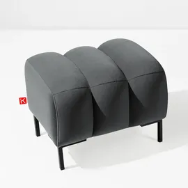 konsimo® Sitzhocker Veloursstoff 60 x 50 x 50 cm Dunkelgrau