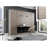 QMM TraumMöbel Schrankbett 140 x 200 cm Grau