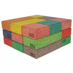 KORXX Spielbausteine Korxx rechteckige und quadratische Bauklötze in bunten Farben 38 Stk.