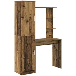 vidaXL Schreibtisch mit Stauraum Altes Holz hochwertigem Holz