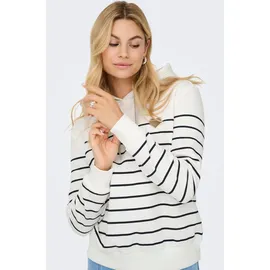 Only Kapuzensweatshirt Gestreift Cloud Dancer Stripes/Navy Blazer M
