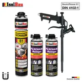 Brandschutzschaum B1 Bauschaum 1x 750ml 2x Reiniger Montageschaum Schaum Pistole