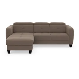 sit&more Ecksofa SIT & MORE "Belluci L-Form", grau (taupe), B:247cm H:85cm T:170cm, Sofas, Ecksofa, inklusive Federkern, wahlweise mit Bettfunktion und Bettkasten