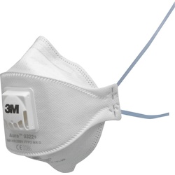 3M 9322+ Aura Atemschutzmaske FFP2 mit Cool-Flow Ausatemventil, bis zum 10-fachen des Grenzwertes (hygienisch einzelverpackt)