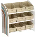 Zeller Kinderregal Rainbow 65 x 30 x 64 cm Kiefer beige-weiß