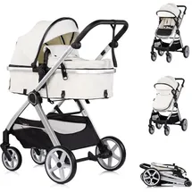 Chipolino Kombikinderwagen 2 in 1 Vista 2-in-1-Kombikinderwagen Biscotta - weiß