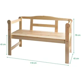 Wilk Friesenbank Norden 119 x 40 x 78 cm Beige